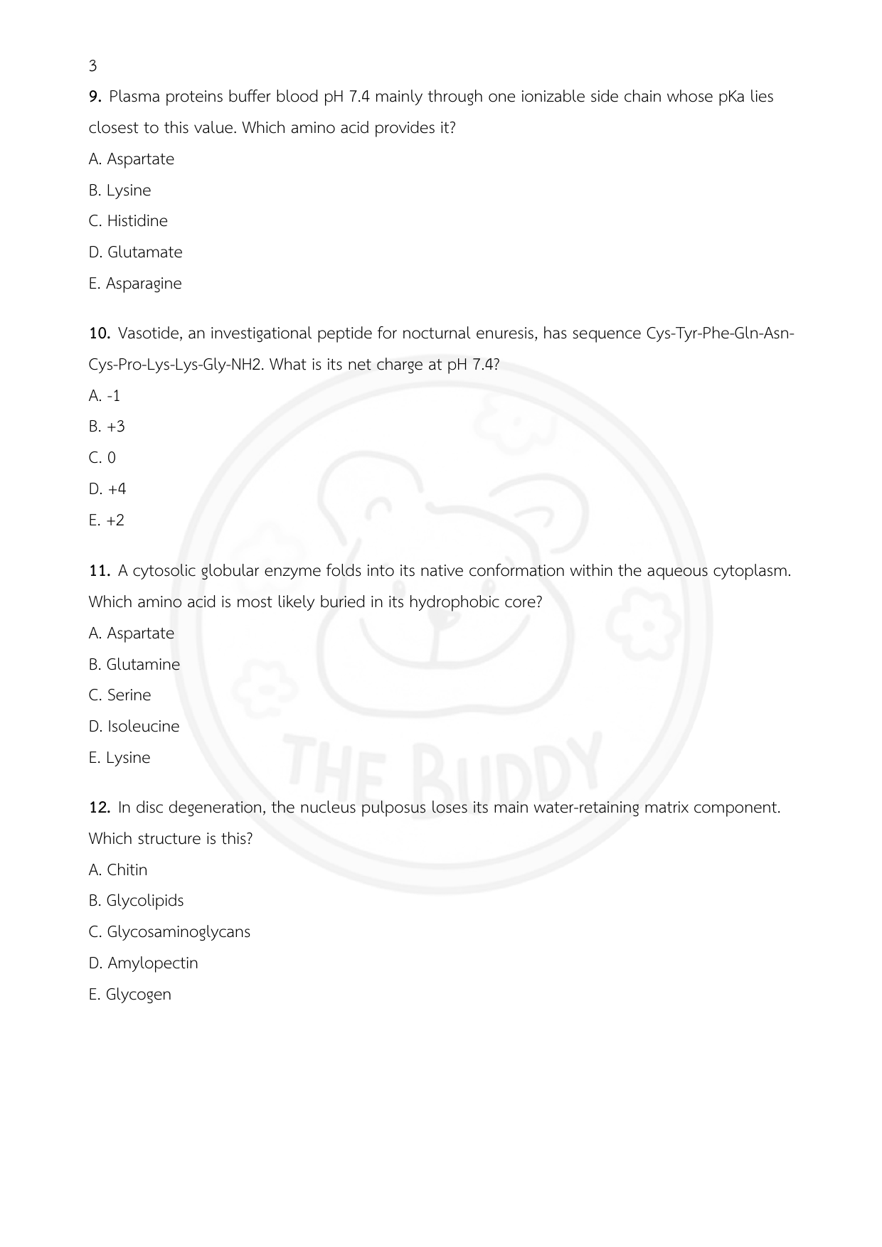 ตัวอย่างหน้าที่ 1 ของ Medical Biochemistry Mock Exam